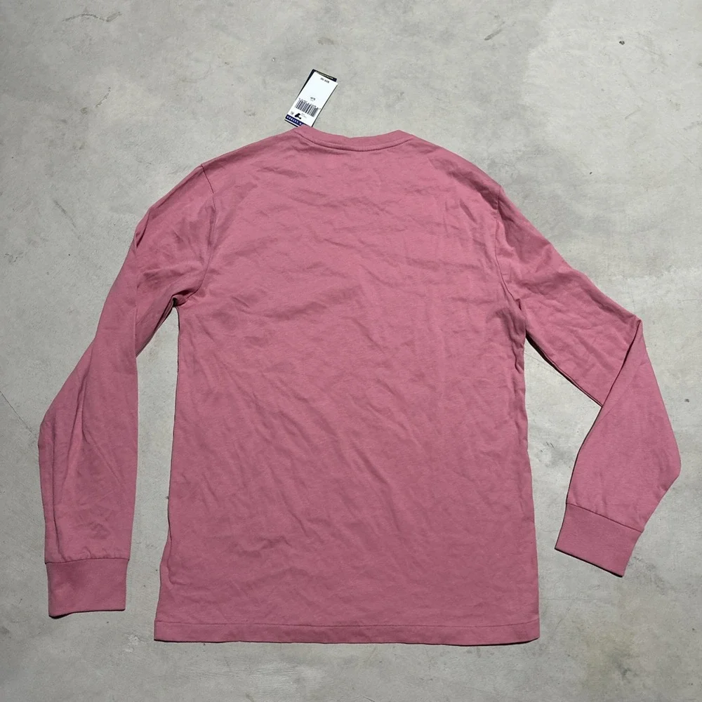 Men's Polo Ralph Lauren Pink Crew Neck Cotton Knit Logo T-Shirt Long Sleeve SZ S